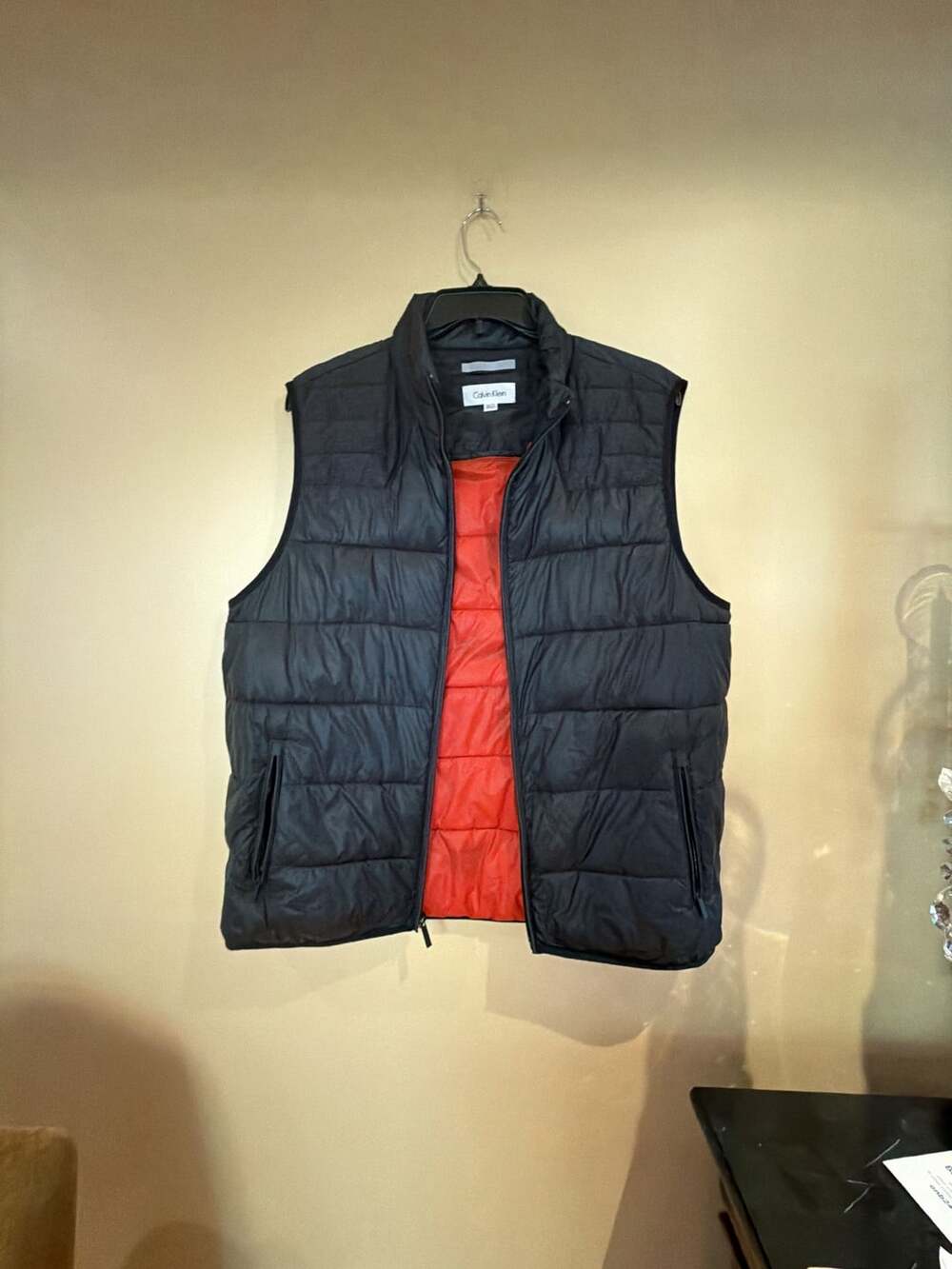 Calvin Klein Puffer Vest Size XL/TG Black Quilted Full Zip